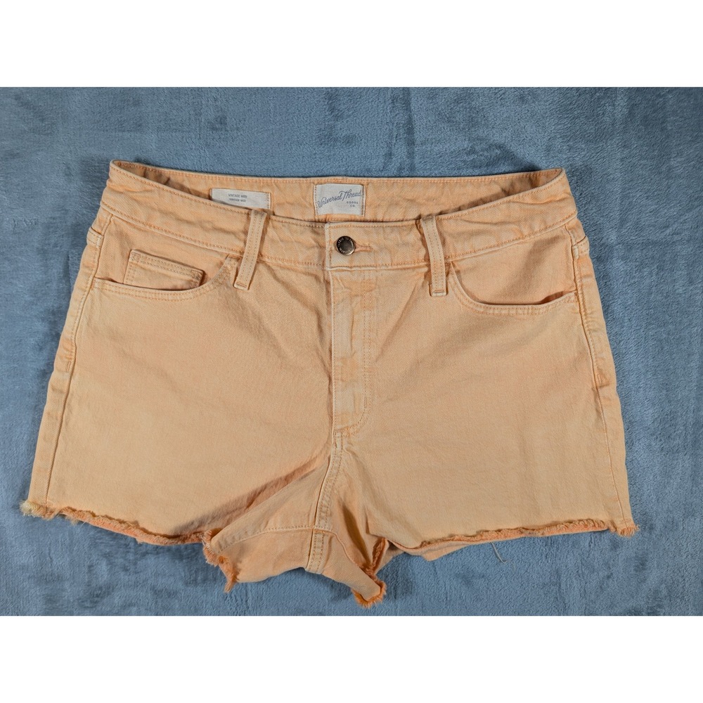 Universal Thread Women's Peach High-Rise Raw Hem Denim Jean Shorts 8